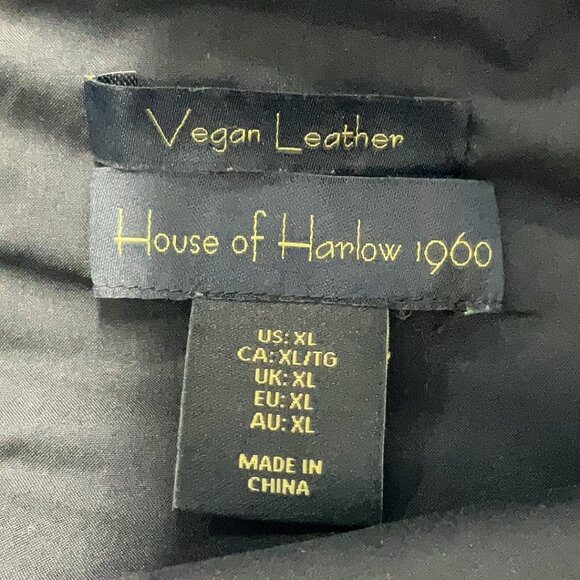 House of Harlow 1960 Tied Faux Leather Crossover wrap Mini Dresses XL - Picture 7 of 8
